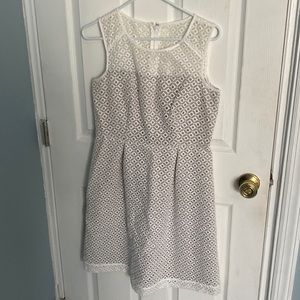 White lace with tan underlay Calvin Klein A Line Dress